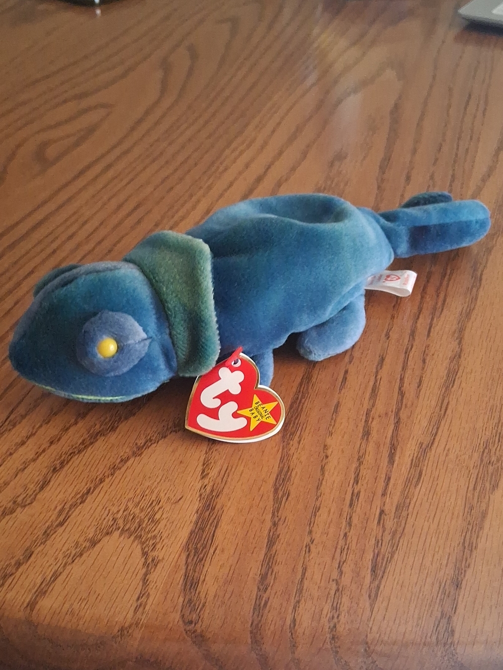 Ty Blue and Green Plush Chameleon Rainbow